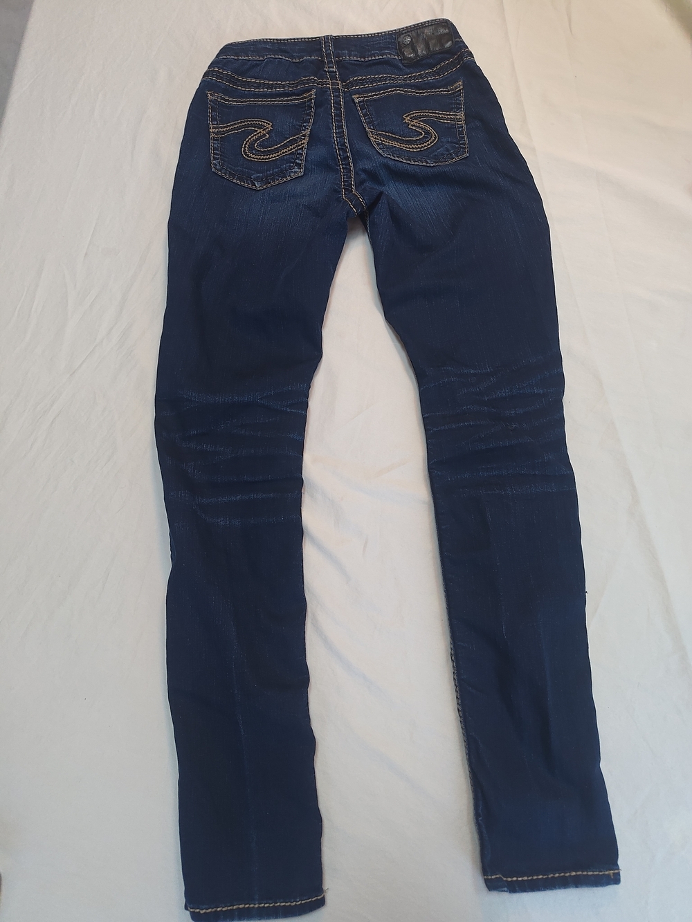 Silver Denim Blue Jeans Pants Woman's Size 26X31 L SUKI High Super Skinny